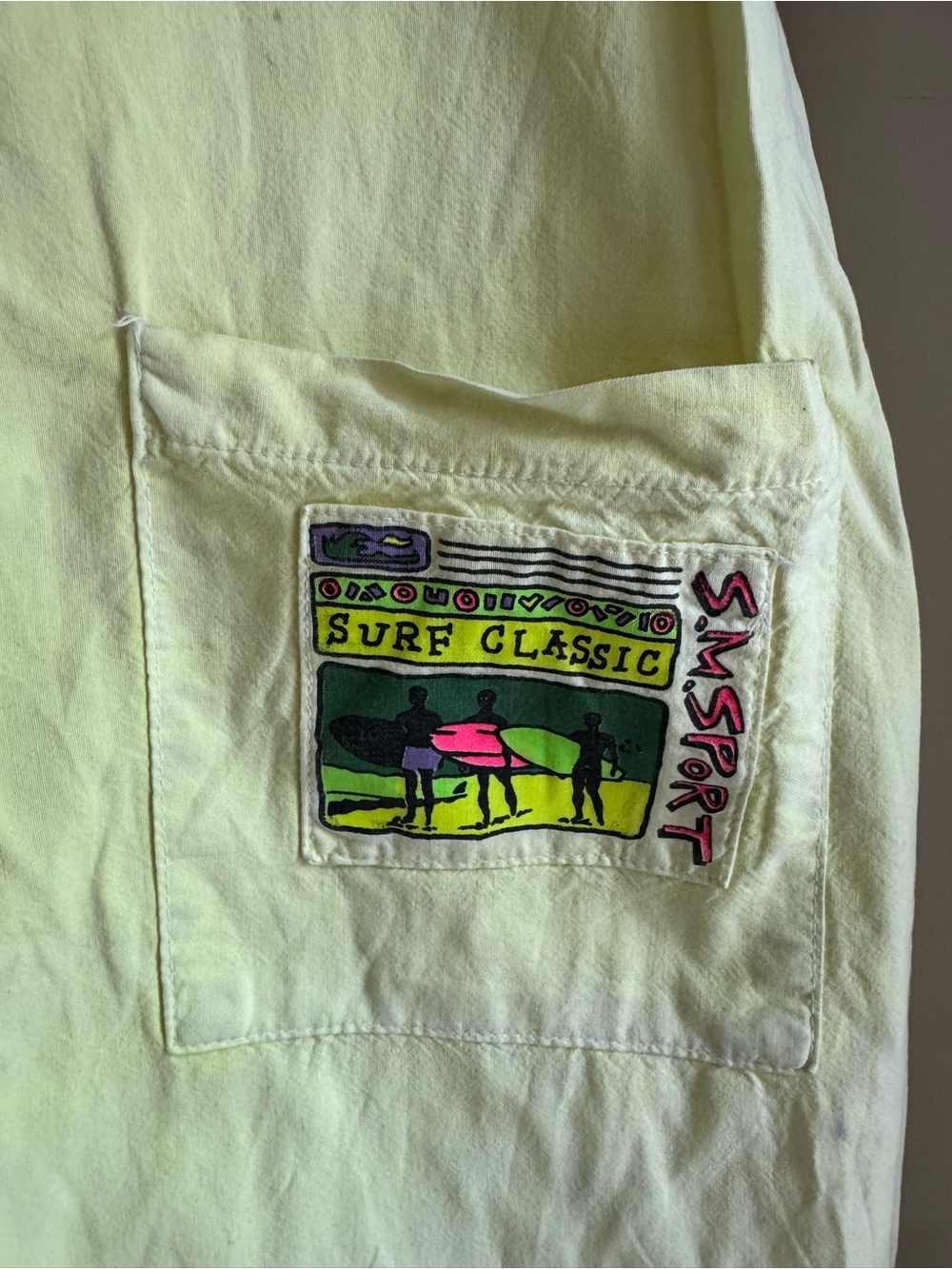Vintage 80’s Lime Yellow Button-Front Sleeveless Jumpsuit - Picture 3 of 8